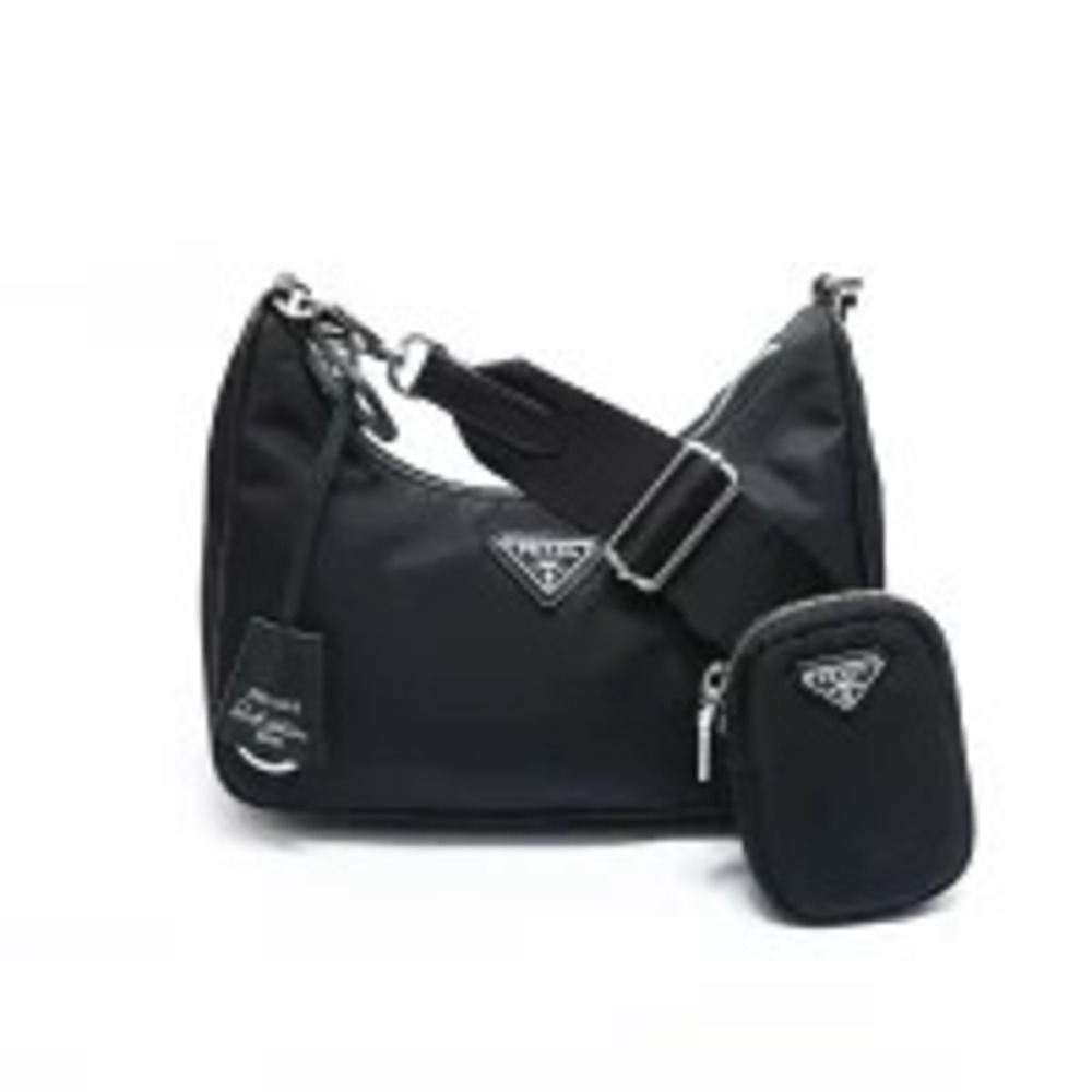 Prada Triangle Logo Edition Shoulder Bag Black